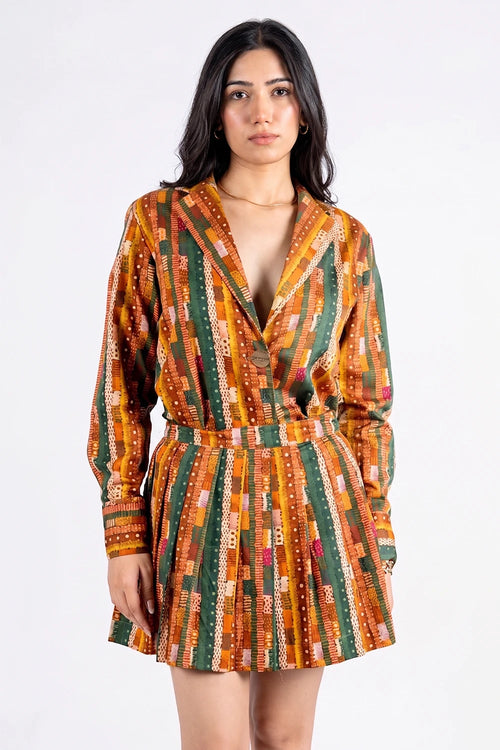 Gond Abstract Stripes Lapel Shirt