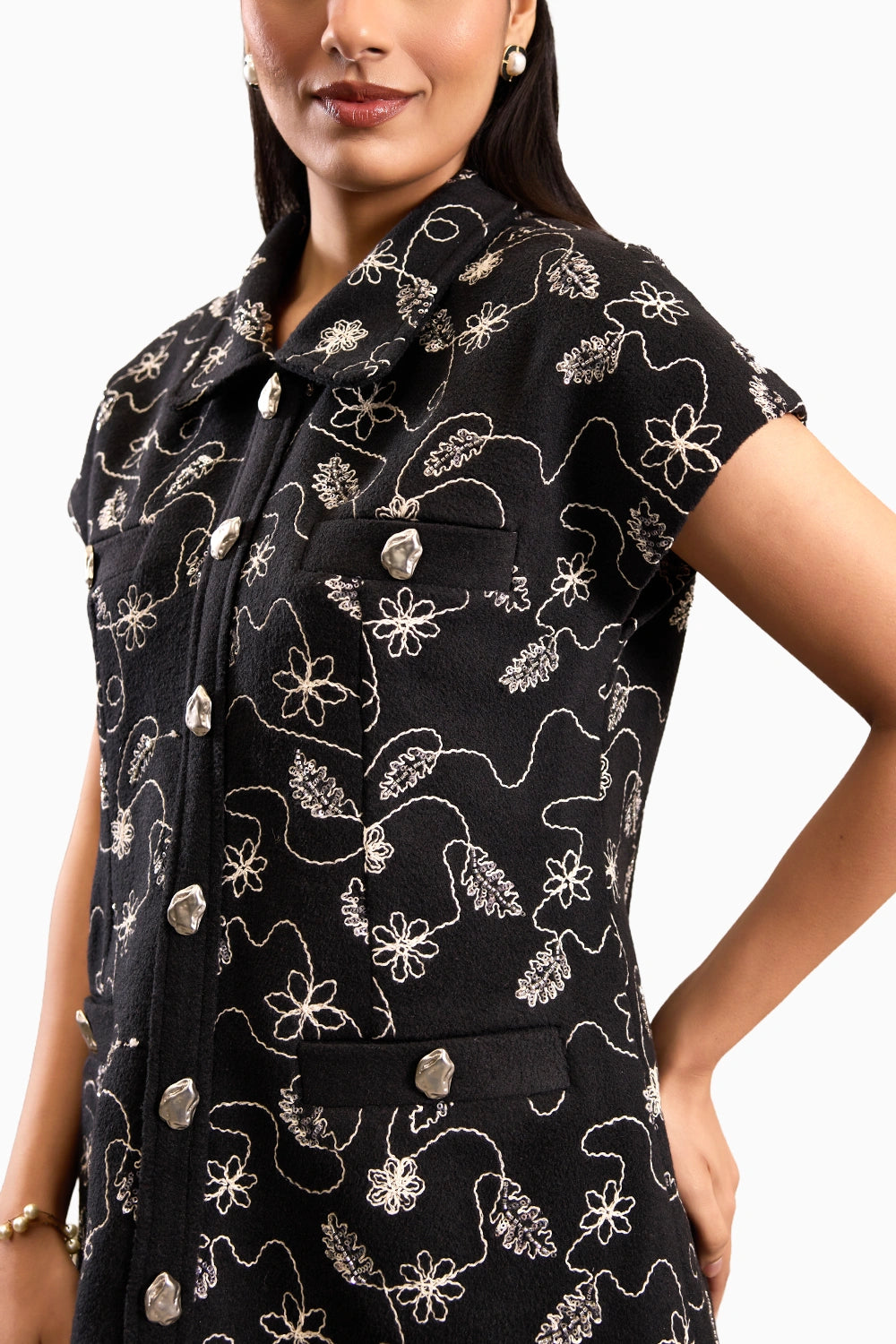 Onyx Lumina Pleated Dress