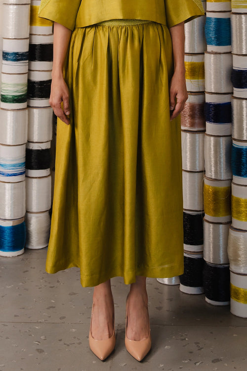 Lime Green Aura Waist Skirt