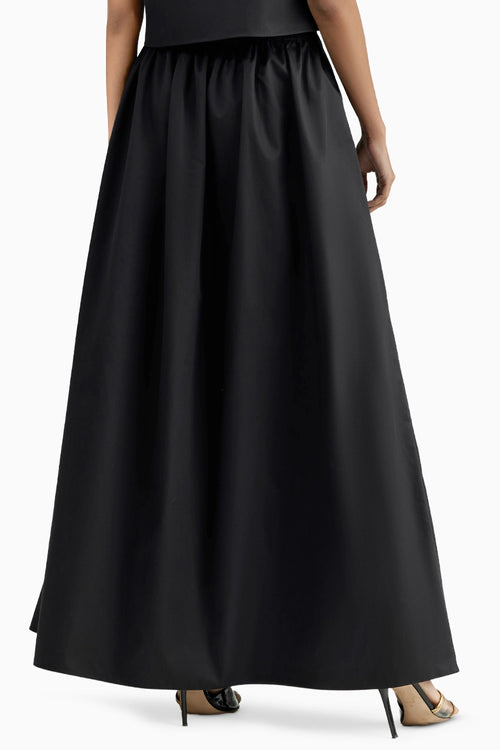Black Cotton Maxi Skirt