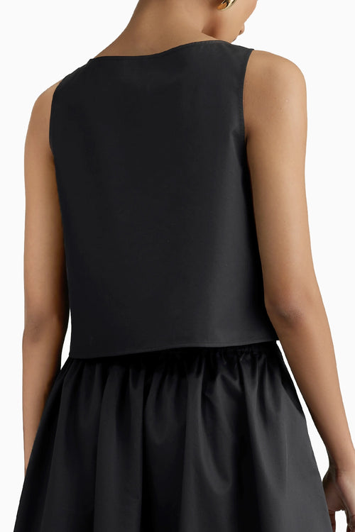 Black Cropped Sleeveless Top
