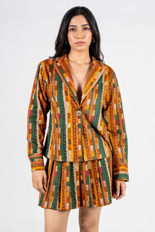 Gond Abstract Stripes Lapel Shirt