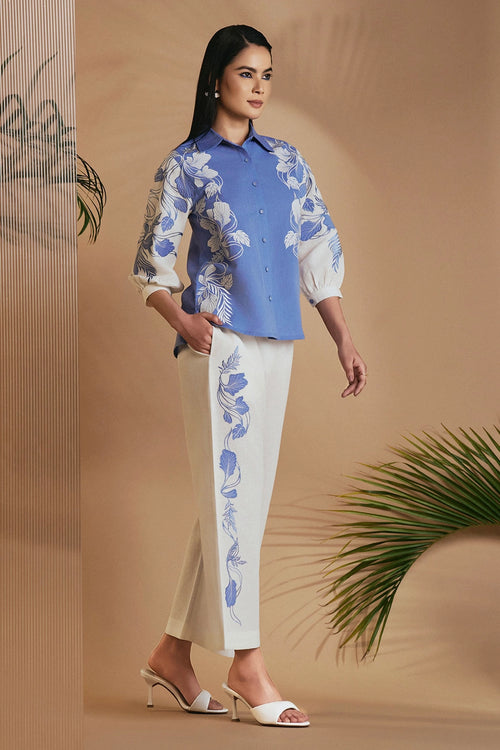 Blue Ivory Petal Safari Co-ord Set