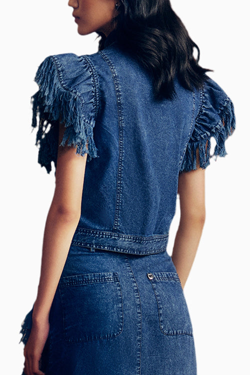 Frayed Denim Top