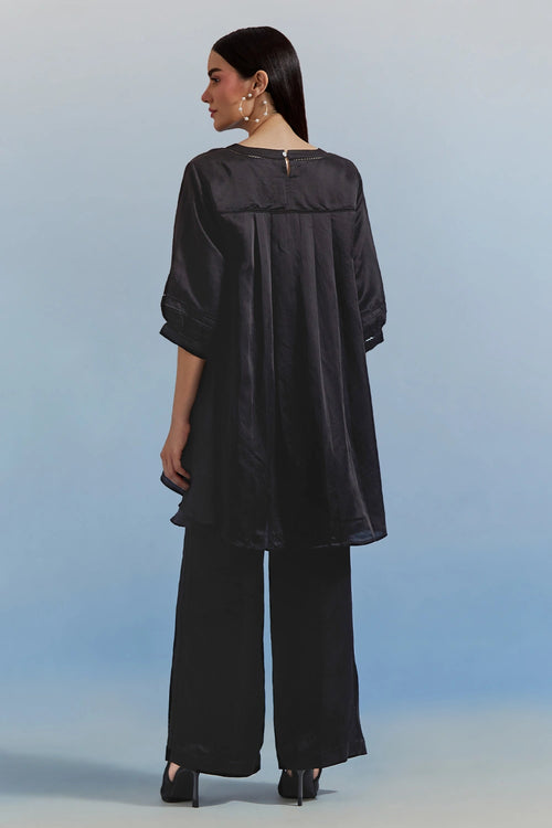 Black Swayer Top and Trouser Set