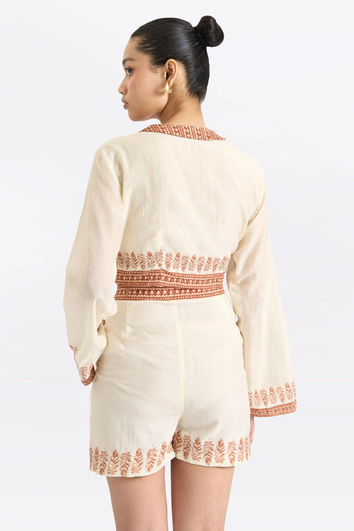Wild Solstice Linen Shorts Set