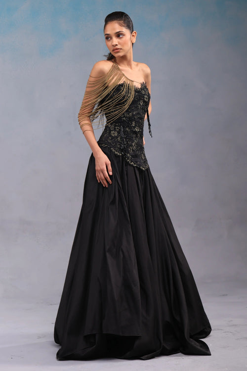 Black and Gold Vintage Corset