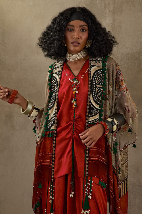 Multi Mural Veni Dupatta Jacket