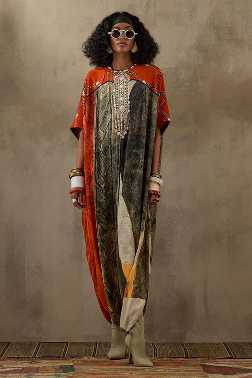 Multi Mural Vayu Kaftaan Jumpsuit
