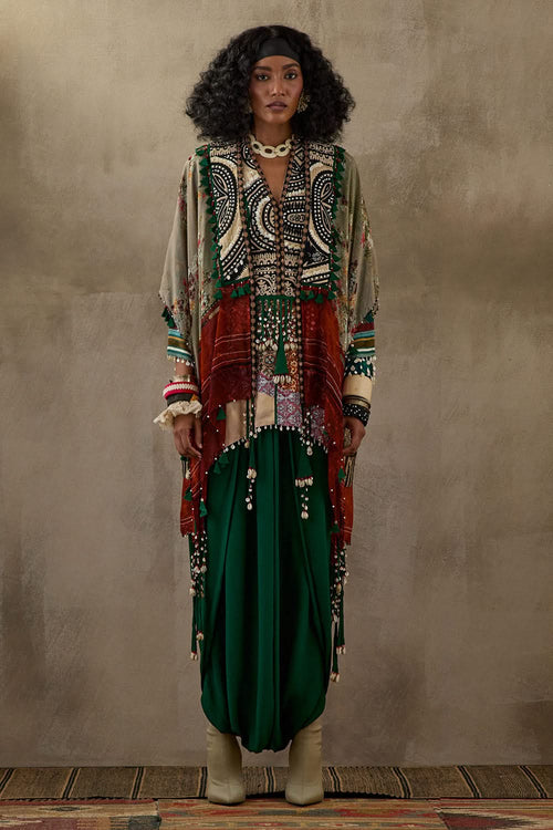 Multi Mural Mitra Short Kurta-Jacket Set