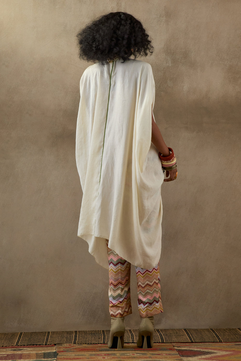 Mogra Mural Ritu Kaftan Tunic with Straight Trouser Set