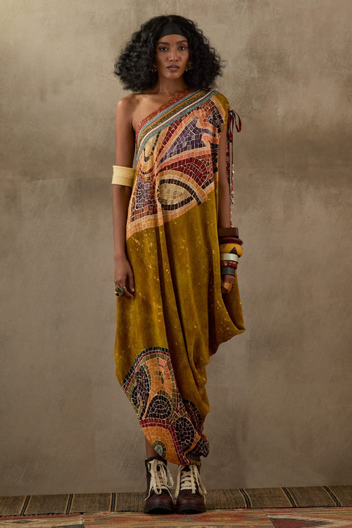 Multi Mural Rasa One Shoulder Dress