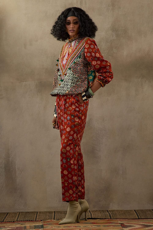 Multi Mural Zahra Sweatshirt Jacket Set