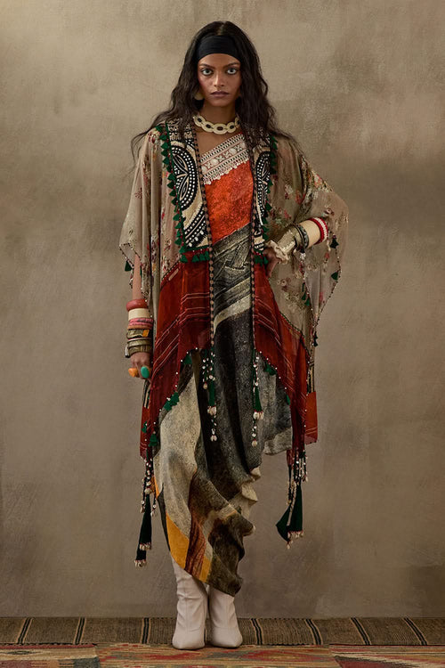 Multi Mural Veni Dupatta Jacket Set