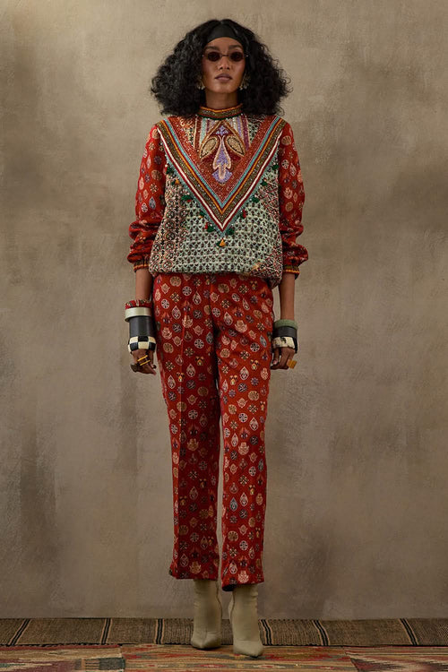 Multi Mural Zahra Sweatshirt Jacket Set