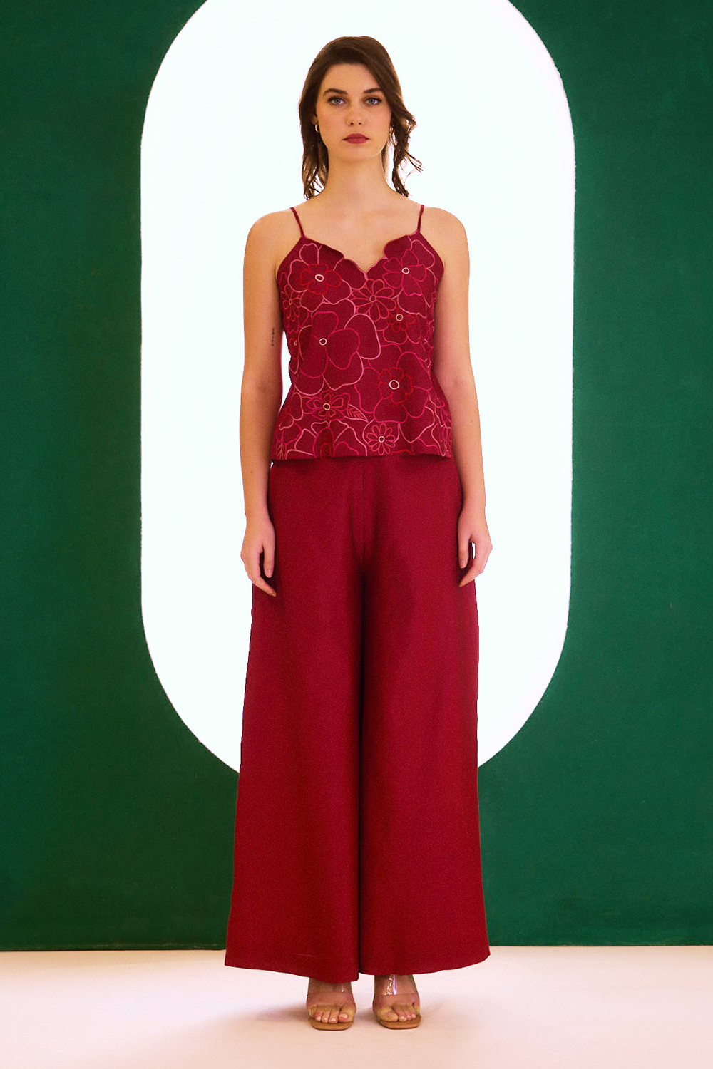 Berry Zealous Embroidered Top and Pants