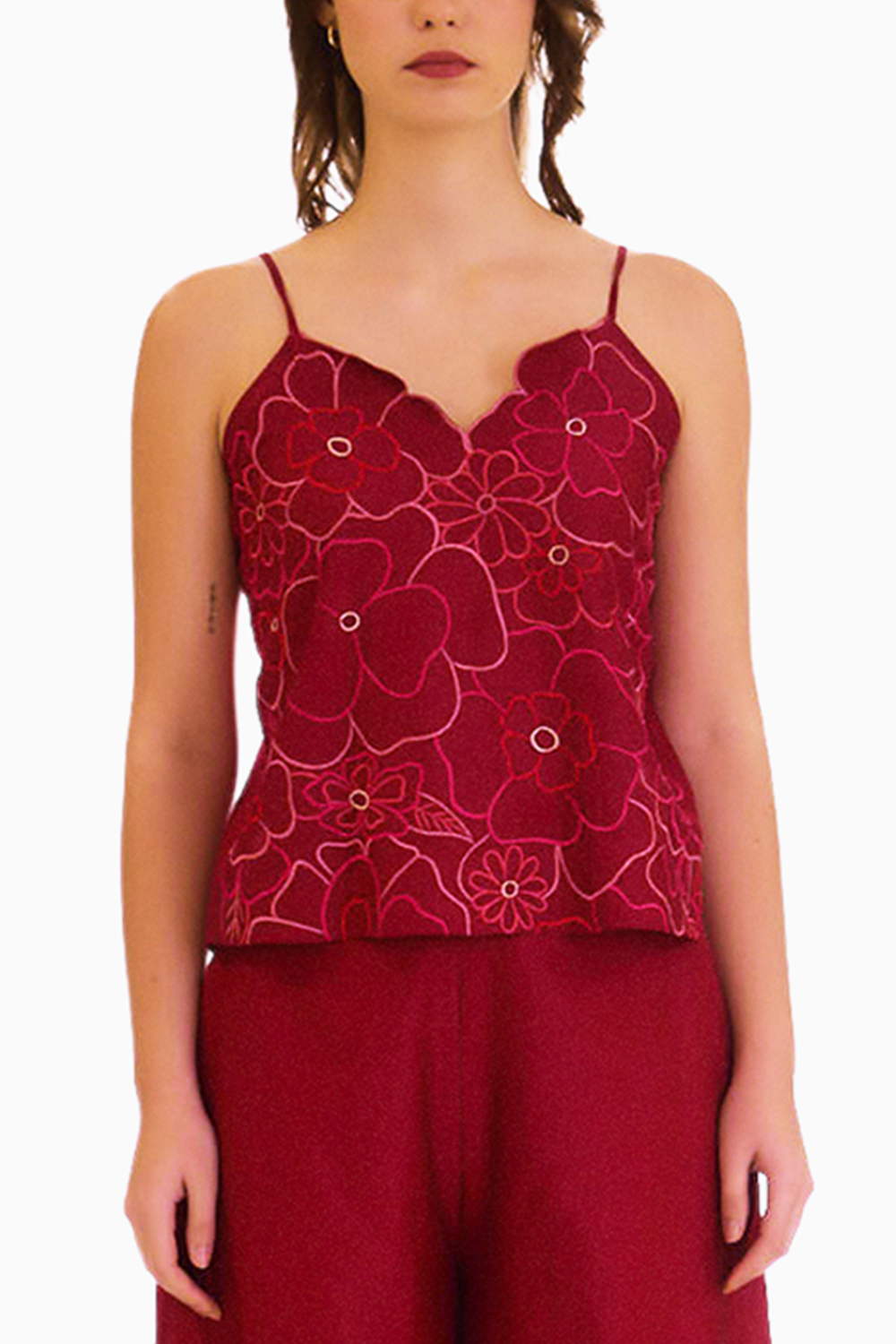 Berry Zealous Embroidered Top and Pants