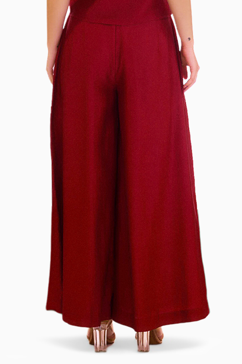 Berry Zealous Embroidered Palazzo Pants