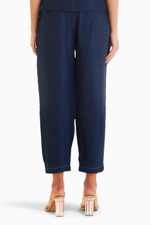 Midnight Blue Optimist Silk Pants