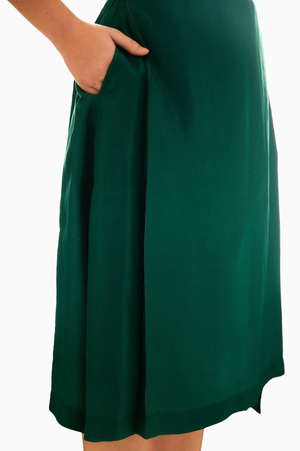 Emerald Green Visionary Silk Top and Skirt