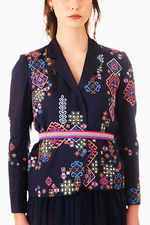 Navy Blue Idealist Short Jacket