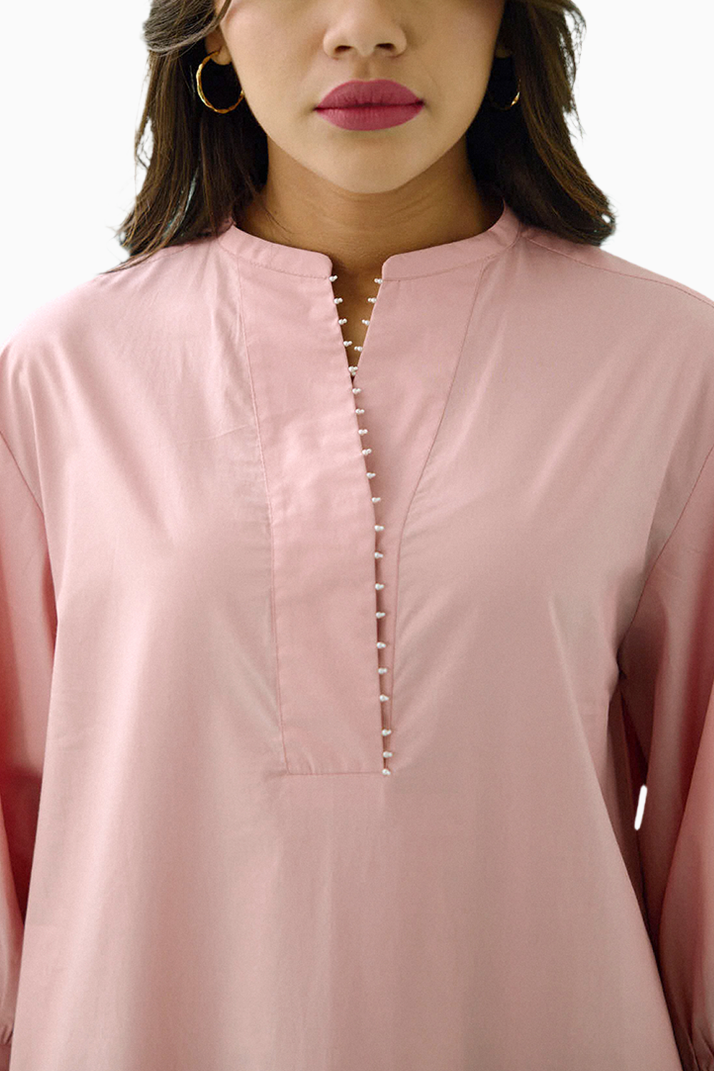 Blush Pink Cotton Embroidered Idealist Shift Dress