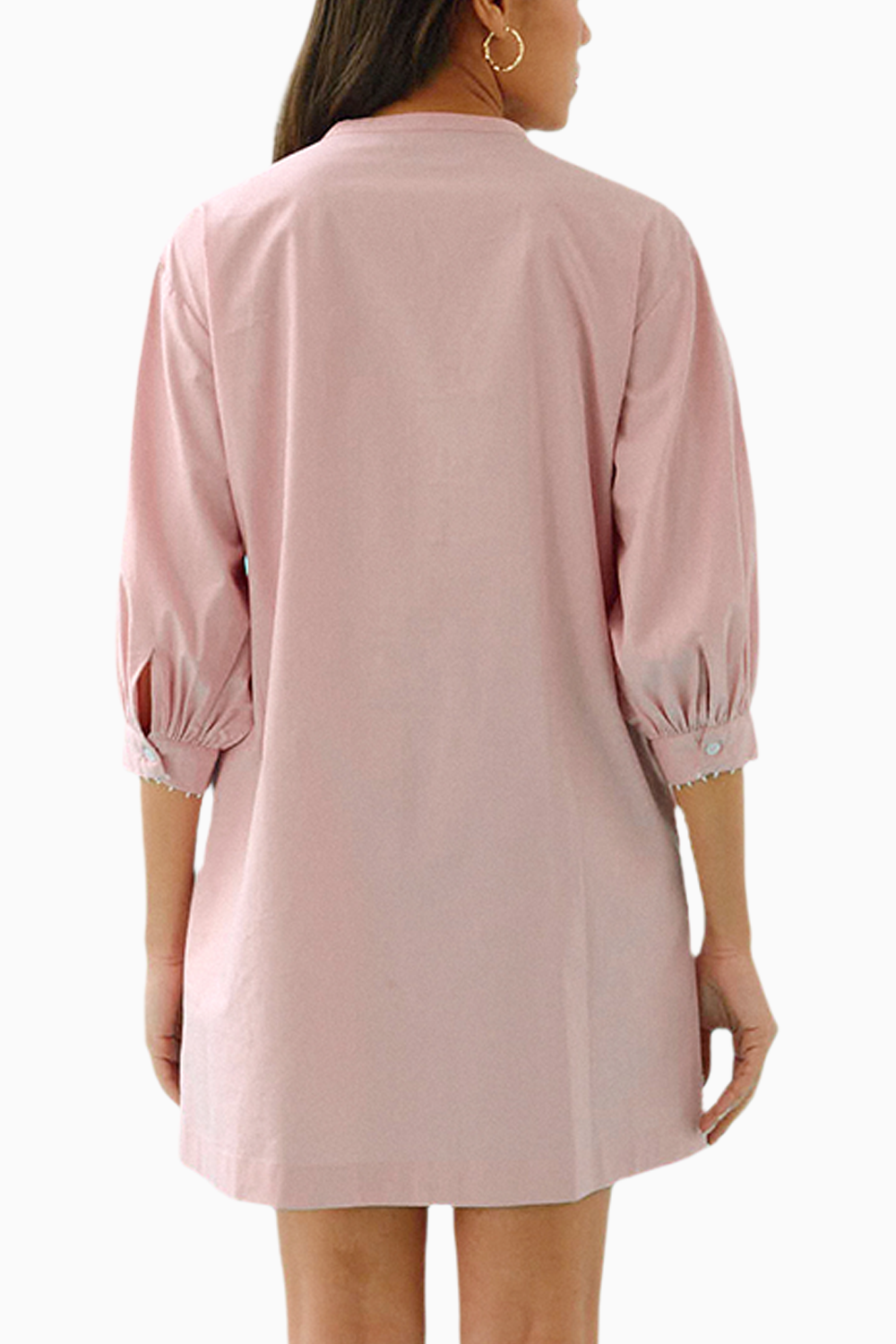 Blush Pink Cotton Embroidered Idealist Shift Dress