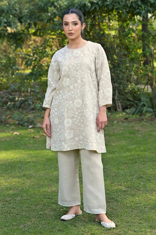 Beige Linen Co-ord Set