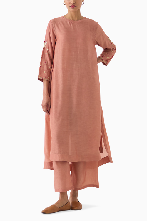 Ambily Old Rose Kurta Set