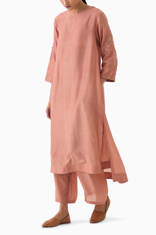 Ambily Old Rose Kurta Set