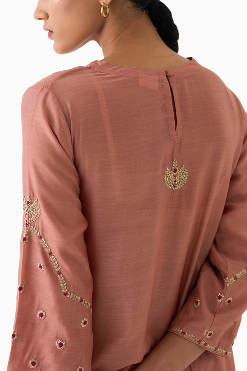 Ambily Old Rose Kurta Set