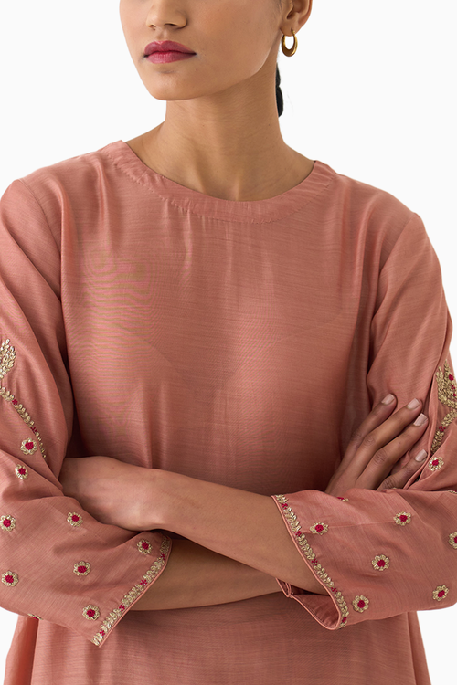 Ambily Old Rose Kurta Set