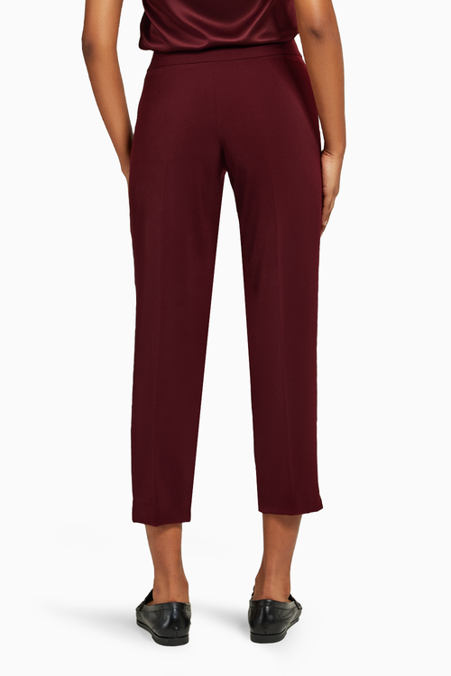 Burgundy Stretch Suiting Cigarette Trousers