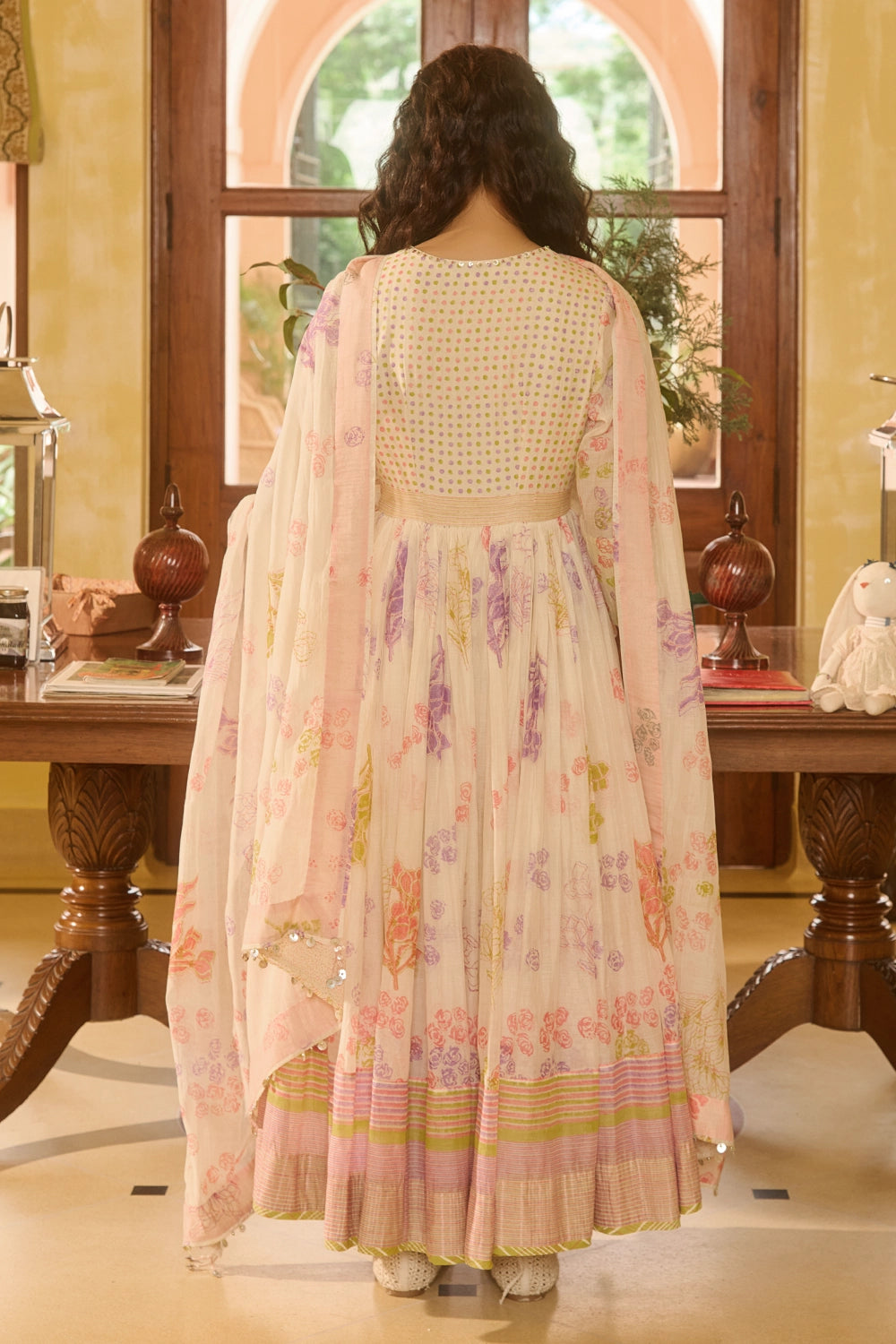 Ruby Kurta With Stole