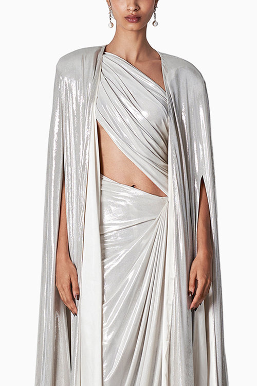 Liquid Annie Ecru Sari and Rea Cape