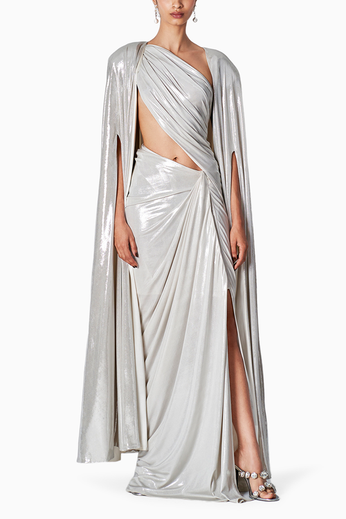 Liquid Annie Ecru Sari and Rea Cape
