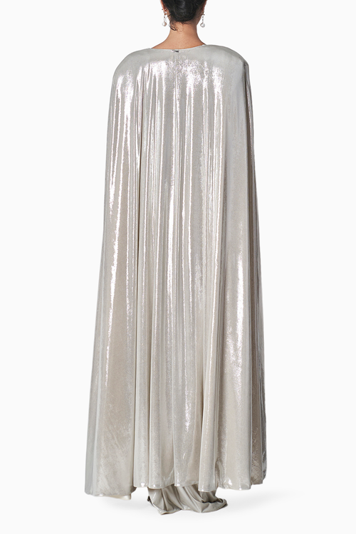 Liquid Annie Ecru Sari and Rea Cape
