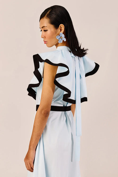 Light Blue Ruffle Maxi Dress