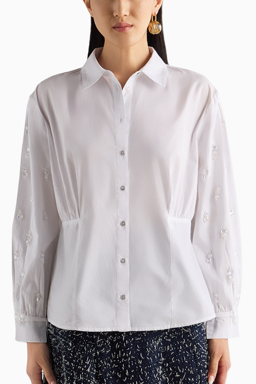 White Embellished Shirt
