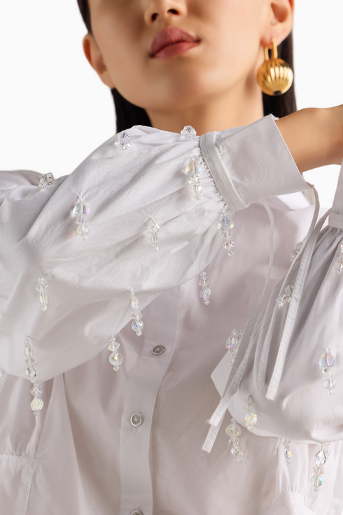 White Embellished Shirt