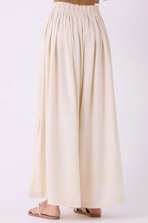 Takumi Off White Handwoven Pleated Pants
