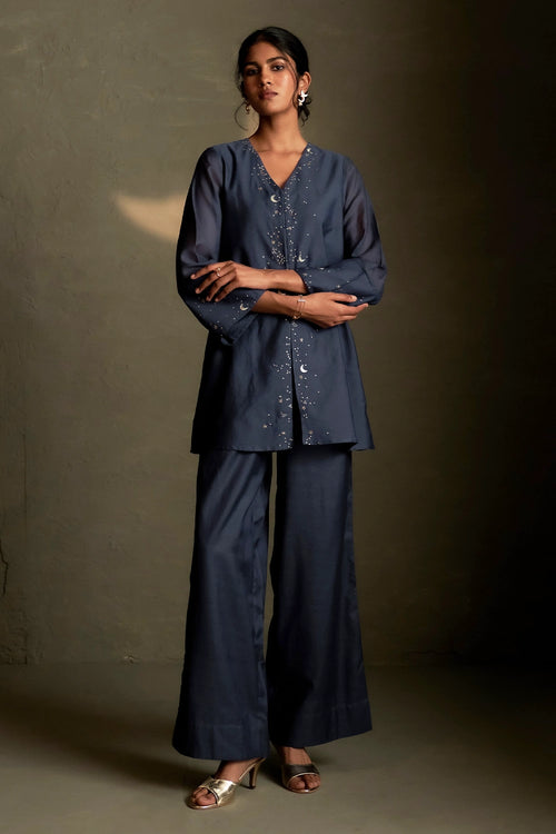 Blue Dusk Chaand Sitara Set