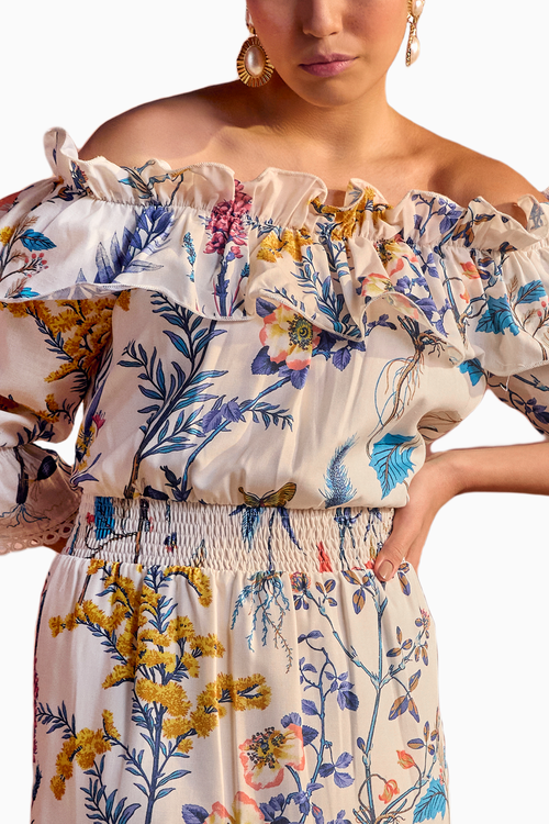 Carpe Diem Ruffled Off The Shoulder Dress