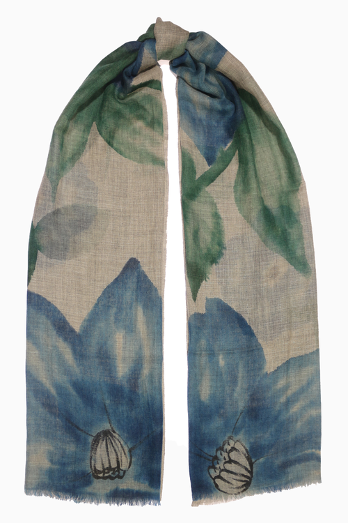 Grey Melange Wool Scarf