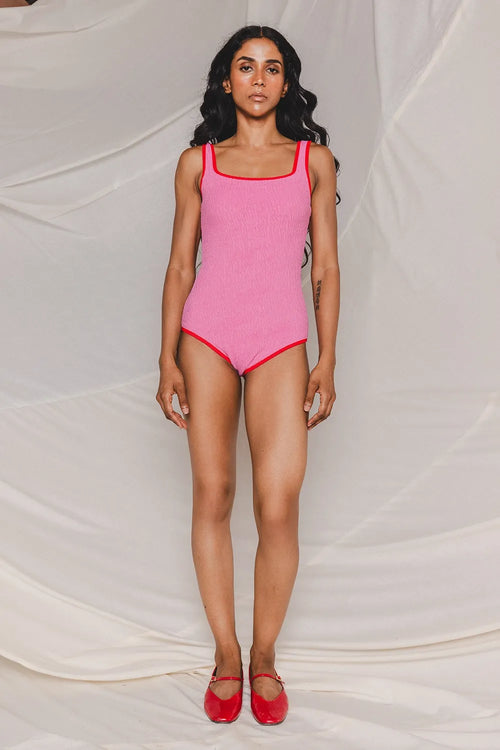 Classic Pink and Red One Piece