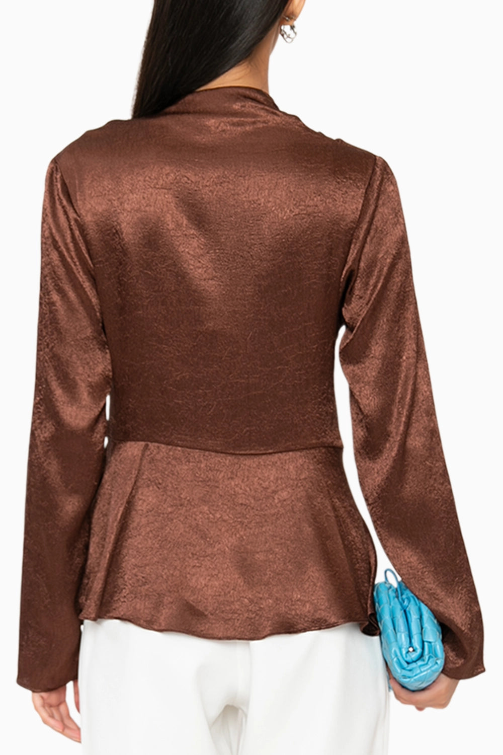 Magnolia Brown Wrap Top