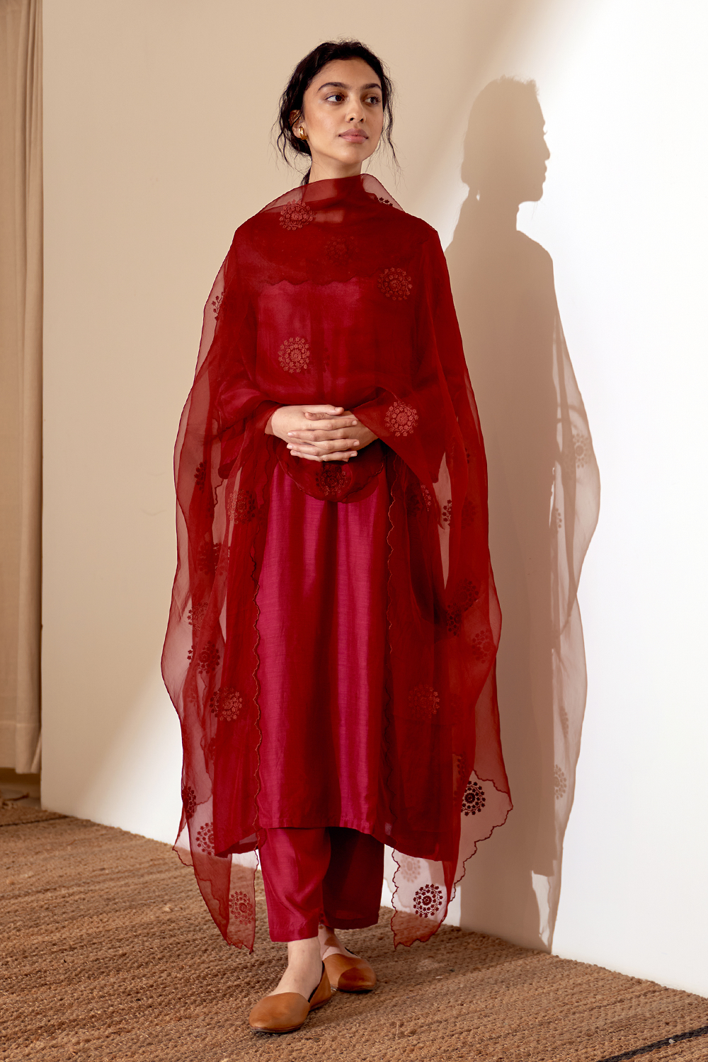 Tapasi Deep Red Kurta Set