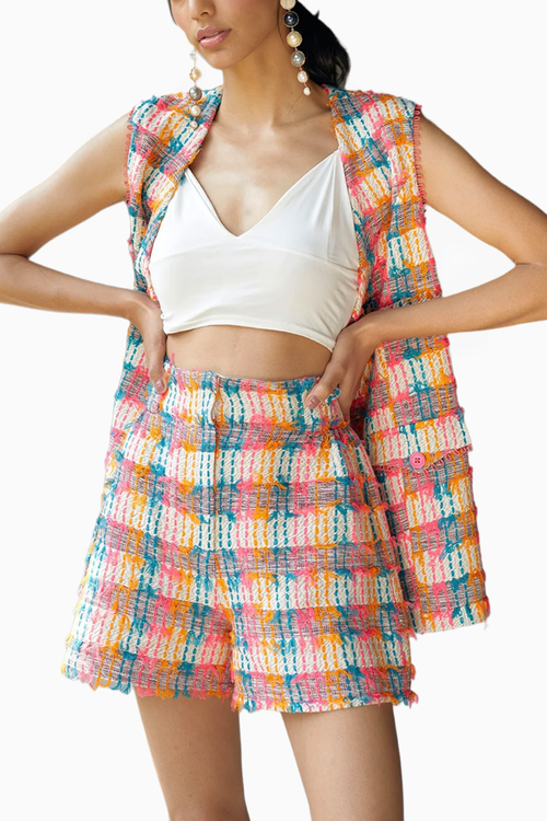 Prismatic Co-ord Short Set