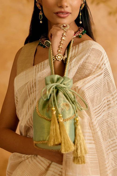 Aqua Rose Potli Bag
