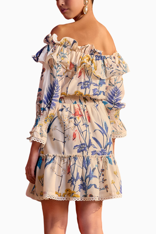 Carpe Diem Ruffled Off The Shoulder Dress